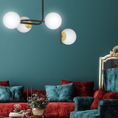 Lampa sufitowa RAGNAR 4A BLACK GOLD Emibig 1032/4A biały/czarny
