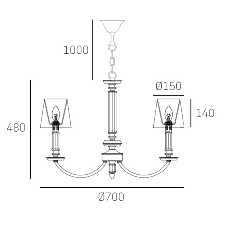 Cosmo Light Lampa wisząca SIENA P06308NI-WH