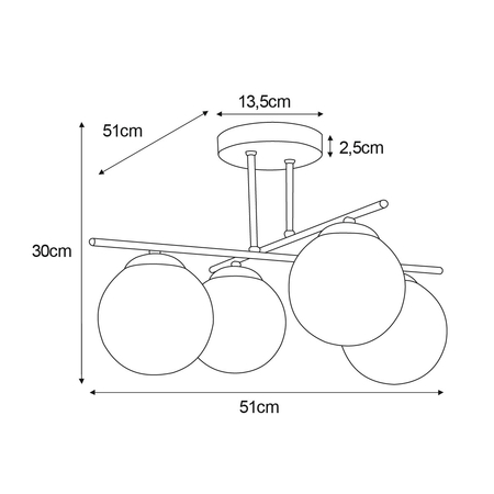 Lampa sufitowa Kaja REA K-5423 złoty, biały