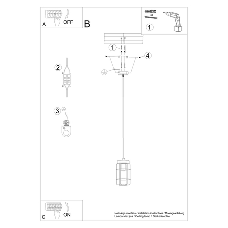 Sollux Lighting Lampa wisząca GOTTO 1 SL.1263