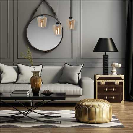 Milagro Lampa wisząca SANTIAGO AMBER 3xE27 MLP6610 CZARNY