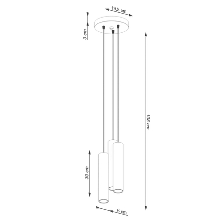 Sollux Lighting Lampa wisząca LAGOS 3P beżowa SL.1482