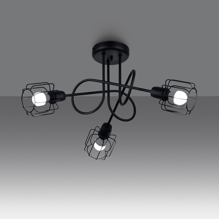 Sollux Lighting Żyrandol BELUCI 3S czarny SL.1118