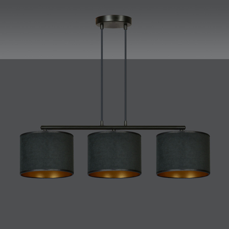 Lampa wisząca HILDE 3 BL BLACK Emibig 1054/3 czarny