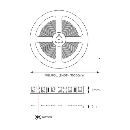 Eko-Light Taśma COB 480/m 6500K IP20 24V 30m EKPL450