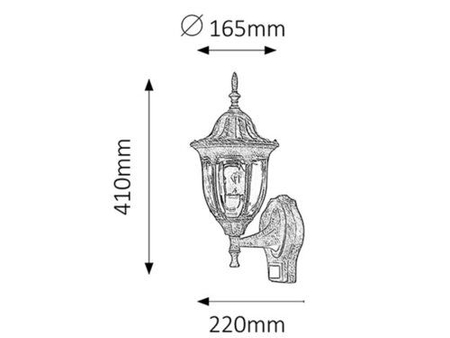 Kinkiet zewnętrzny Rabalux Milano 8370 złoto antyczne