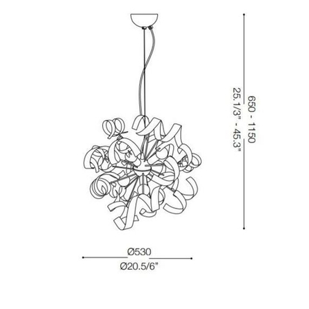 Lampa wisząca IdealLux 101613 Vortex SP6 Argento