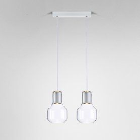 Lampa wisząca AQForm Modern Glass Barrel GU10 x 2 Biały Struktura