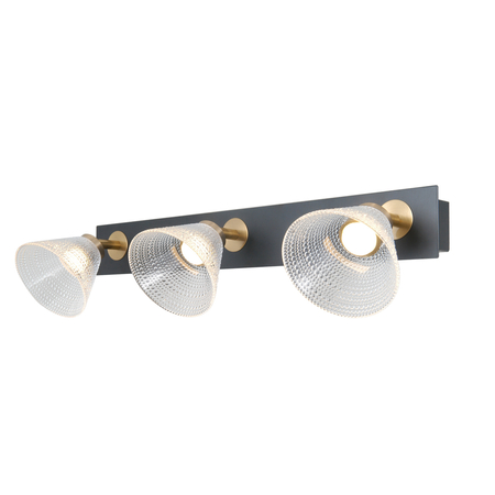 Kinkiet Italux Orella WL-34393-3-BK-HBR Czarny mat, złoty