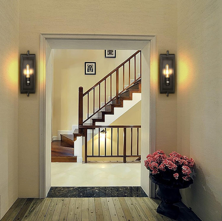 Loftowy Kinkiet Abigali Retro Simple, czarny 1xE27