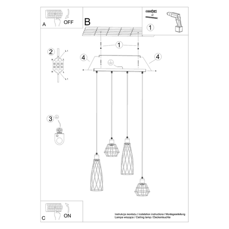 Sollux Lighting Lampa wisząca SULA 1 naturalne drewno SL.1100