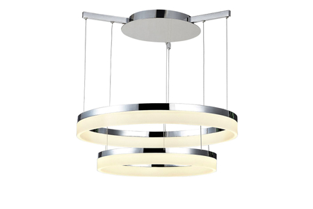 Lampa wisząca ZOLA 80/60 CHROME Azzardo AZ2560 white / chrome