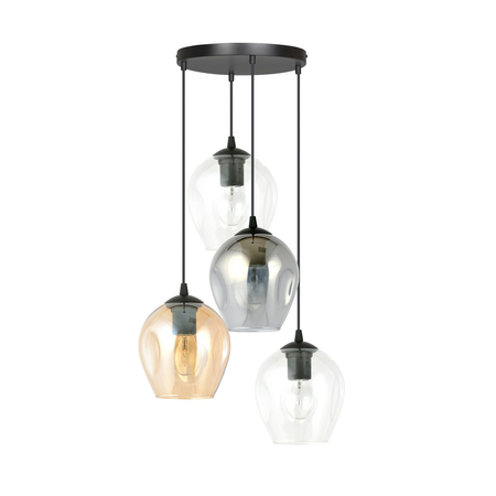 Lampa wisząca ISTAR 4 BL PREMIUM MIX Emibig 682/4PREM czarny/złoty