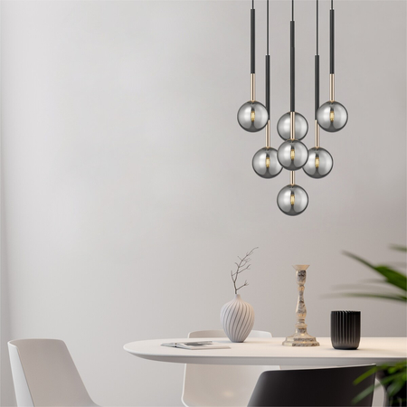 Lampa wisząca Zuma Line P0574-07F-SDFZ ARCTURUS LAMPA WISZĄCA CZARNO-ZŁOTA/BLACK-GOLD