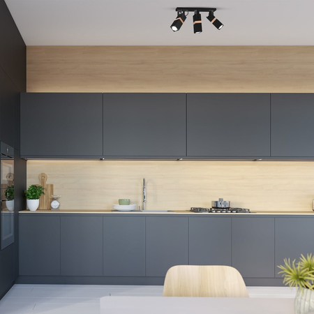 Milagro Lampa sufitowa VIDAR BLACK 3xGU10 MLP5402 CZARNY