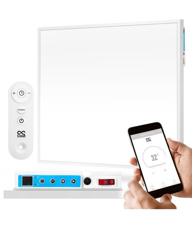 Panel grzewczy Cronos z WiFi i pilotem 480W kolor ramki biały