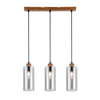Lampa wisząca Italux Naster PND-23051-3-WO Drewniany, czarny