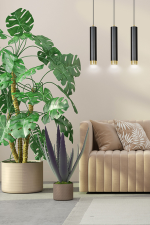 Lampa wisząca KIBO 3 BL/GOLD Emibig 644/3 czarny/złoty
