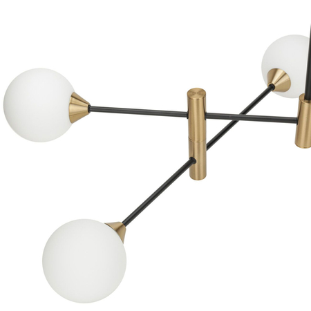 Lampa wisząca Italux Marino PND-9148-4-OPAL Czarny, mosiężny