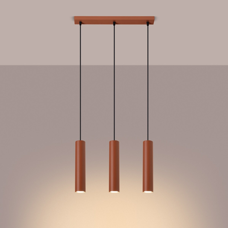 Sollux Lighting Lampa wisząca LAGOS 3L ochra czerwona SL.1491