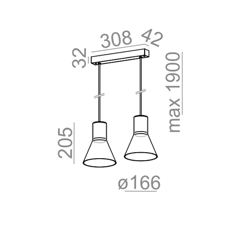 Lampa wisząca AQForm Modern Glass Barrel GU10 x 2 Biały Struktura