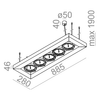 Lampa wisząca AQForm Cadva 111 x 5 Czarny Struktura