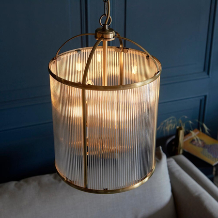 Lampa wisząca Endon Lighting Lambeth Ribbed 106711 mosiądz