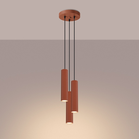 Sollux Lighting Lampa wisząca KARBON 3P ochra czerwona SL.1633