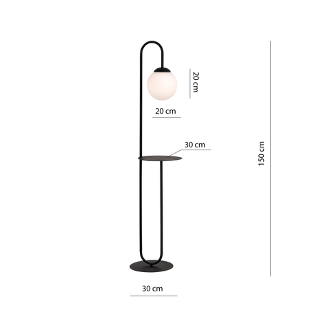 Lampa podłogowa BARI LP1 Emibig 1235/LP1 biały/czarny
