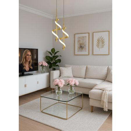 Lampa wisząca Abigali Spirali 20W spiralny złoty