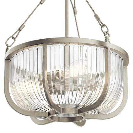 Lampa wisząca / Półplafon Roux - 3 źródła światła - Szczotkowany nikiel Quintiesse QN-ROUX3-BN