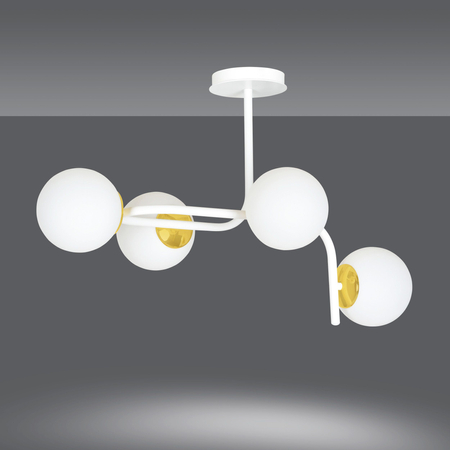 Lampa sufitowa RAGNAR 4A WHITE GOLD Emibig 1033/4A biały/złoty