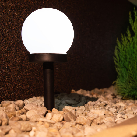 Eko-Light Lampka ogrodowa solarna kulka EKO0595 CZARNY / BIAŁY
