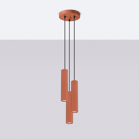 Sollux Lighting Lampa wisząca KARBON 3P ochra czerwona SL.1633