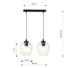 Lampa wisząca ISTAR 2 BL TRANSPARENT Emibig 679/2 czarny