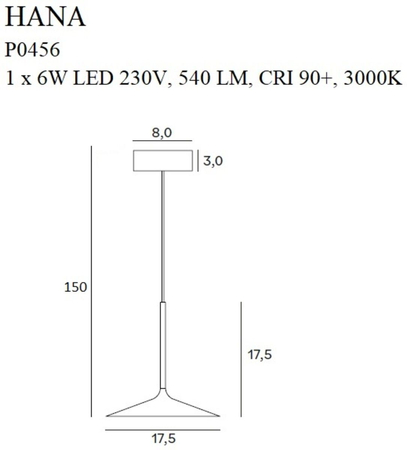 Lampa wisząca Maxlight HANA P0456 czarny/chrom