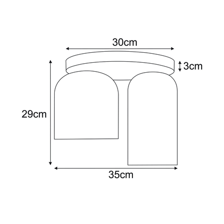 Lampa sufitowa Kaja CAPRI K-5624 bursztynowy, czarny