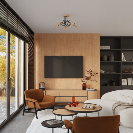 Sollux Lighting Żyrandol EMBER 5 czarny SL.1478