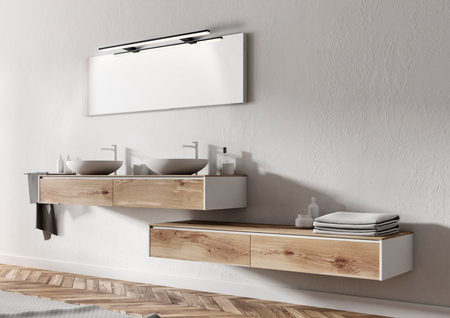 Lampa łazienkowa TIWALL KIT (uchwyt lustro/ściana/szafka) czarny mat LED 20W 750mm 3000K IP44