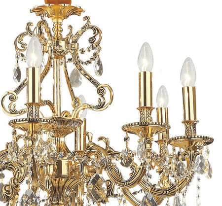 Żyrandol Glamour złoty Ideal Lux 060514 Gioconda SP8 Oro