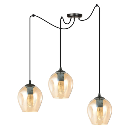 Lampa wisząca LEVEL 3 BL MIODOWY Emibig 758/3 czarny/złoty