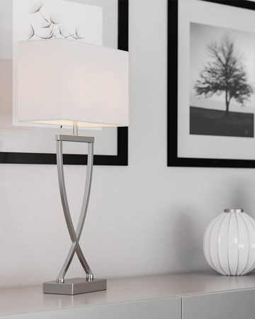Lampa stołowa By Rydens Omega 2820430-5000 chrom/biały