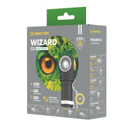 Latarka czołowa Armytek Wizard C2 Warm 1120 lm magnet czarna