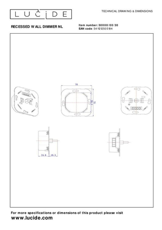 Lucide RECESSED WALL DIMMER NL 50000/00/30 czarny