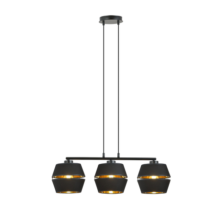 Lampa wisząca PIANO 3 Emibig 1183/3 czarny/złoty