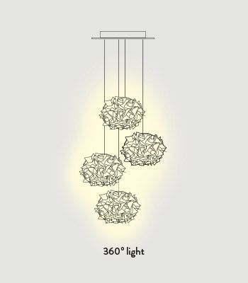 Lampa wisząca Slamp VEL78SOS140TBW000 Veli Mini Quartet