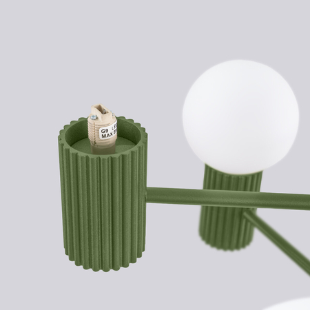 Sollux Lighting Żyrandol HALO 6 zielony oliwkowy SL.1832
