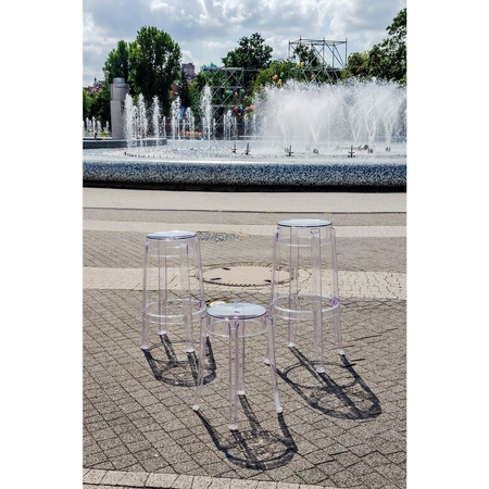 Krzesło barowe CHARLES 76 transparentne - poliwęglan