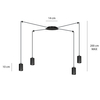 Lampa wisząca TRAKER 4 BL/BLACK Emibig 524/4 czarny