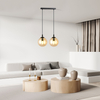 Lampa wisząca COSMO 2 BL MIODOWY Emibig 713/2 czarny/złoty